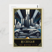 Carte Postale Michigan | Art déco (Devant / Derrière)