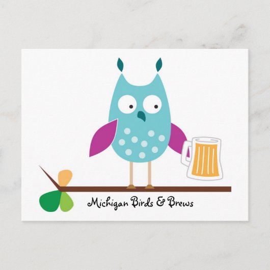 Carte postale Michigan Birds & Brews (Devant)