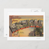 Carte Postale Michigan (Capitale de l'État/Fleur) (Devant / Derrière)