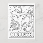 Carte Postale Michigan colorie le collage (Devant)