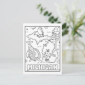 Carte Postale Michigan colorie mon collage (Debout devant)