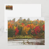 CARTE POSTALE/MICHIGAN !/COULEUR DE CHUTE VIBRANTE (Devant / Derrière)