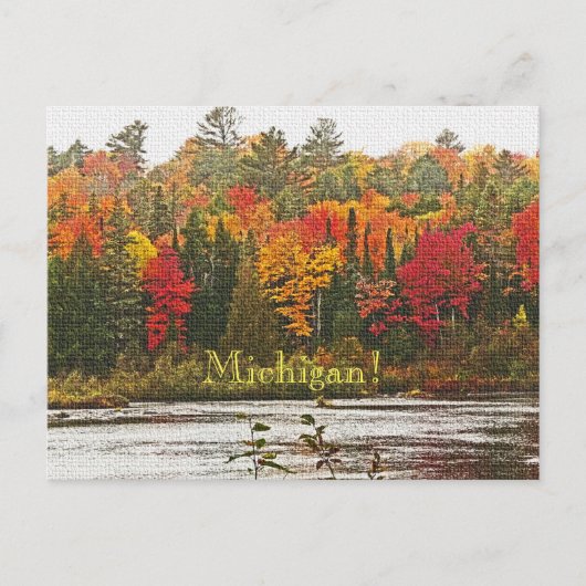 CARTE POSTALE/MICHIGAN !/COULEUR DE CHUTE VIBRANTE (Devant)