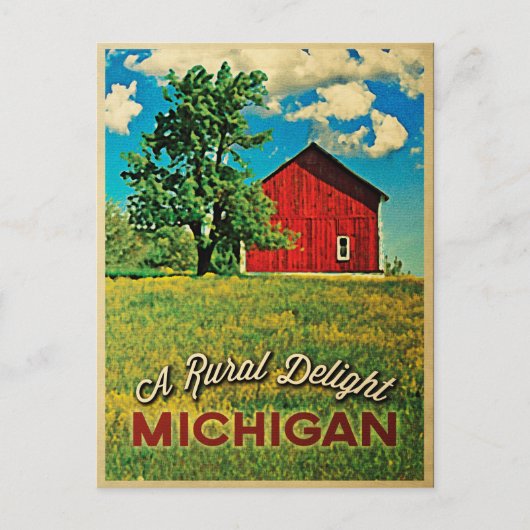 Carte Postale Michigan Country Red Barne (Devant)