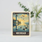 Carte Postale Michigan | Esprit patriotique Vintage (Debout devant)