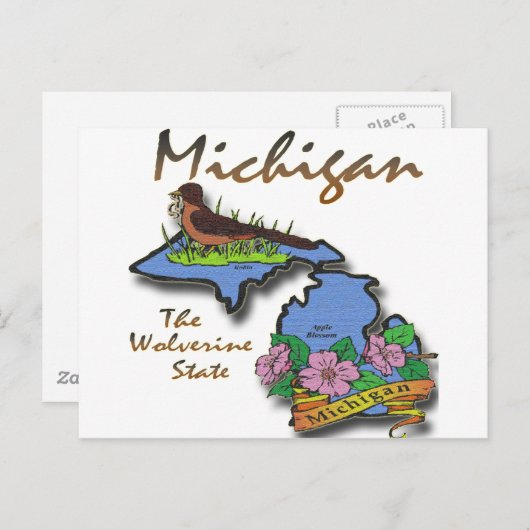 Carte Postale Michigan État Wolverine Robin Apple (Devant / Derrière)