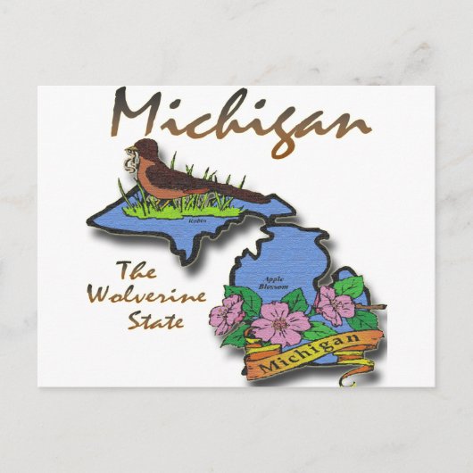Carte Postale Michigan État Wolverine Robin Apple (Devant)