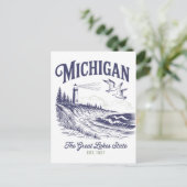 Carte Postale Michigan l'État des Grands Lacs Ét. 1837 (Debout devant)