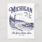Carte Postale Michigan l'État des Grands Lacs Ét. 1837 (Devant)