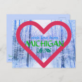 CARTE POSTALE MICHIGAN LOVE HOLIDAY (Devant / Derrière)