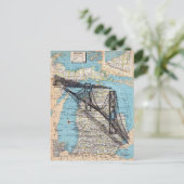 Carte Postale Michigan Map Art (Debout devant)