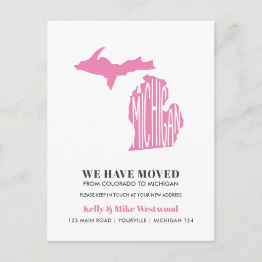 Carte Postale MICHIGAN  Nous avons déménagé Nouvelle adresse Nou (Devant)