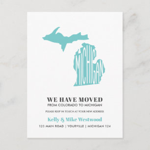 Carte Postale MICHIGAN Nous avons déplacé Nouvelle adresse Nouve