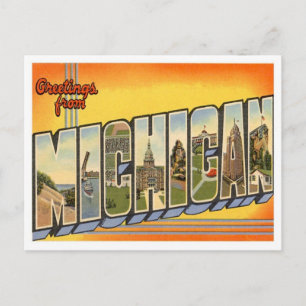 Carte Postale Michigan Salutations Des États-Unis