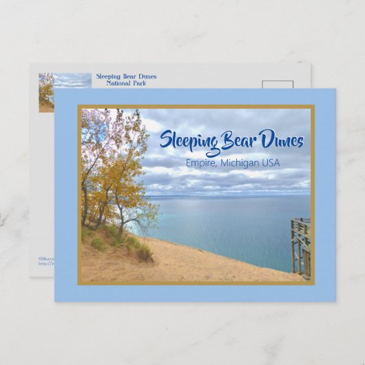 Carte Postale Michigan/Sleeping Bear Dunes Parc Nat./VUE SUR LE (Devant / Derrière)