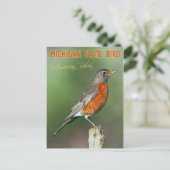 Carte Postale Michigan State Bird - American Robin (Debout devant)