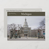 Carte Postale Michigan State Capitol Lansing Michigan (Devant / Derrière)