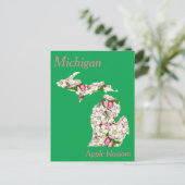 Carte Postale Michigan State Flower Collation Map (Debout devant)