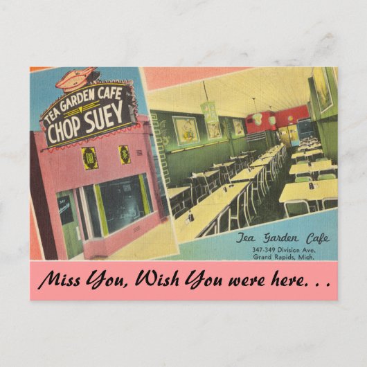 Carte Postale Michigan, Tea Garden Café, Grand Rapids (Devant)