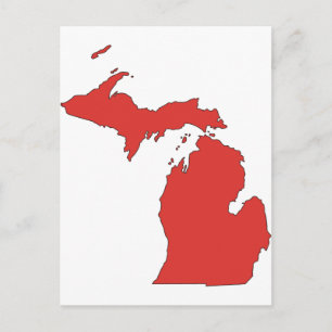 Carte Postale Michigan : un état ROUGE