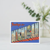 Carte postale Michigan Vintage Big Letters (Debout devant)