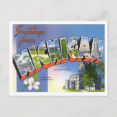 Carte postale Michigan Vintage Big Letters (Devant)