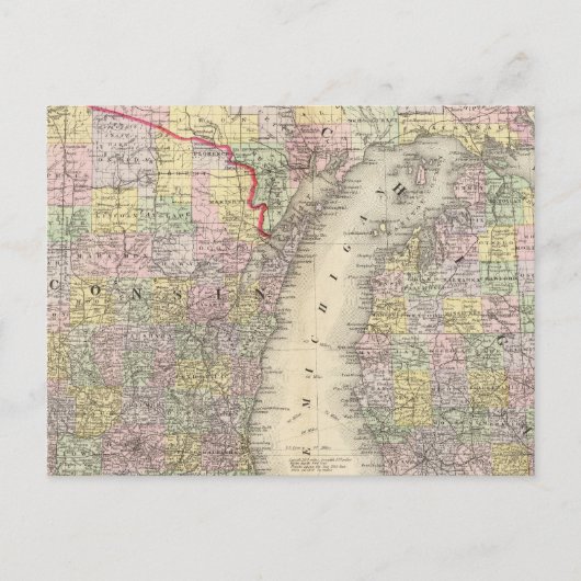 Carte Postale Michigan, Wisconsin (Devant)