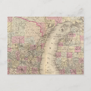 Carte Postale Michigan, Wisconsin