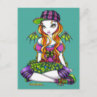 Carte postale "Micky" Punky Rainbow Fairy Art