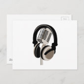 Carte Postale Micro vintage avec casque (Devant / Derrière)