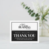 Carte Postale Microblading noir et blanc Merci Client Remise (Debout devant)