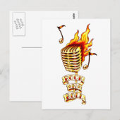 Carte Postale Microphone en feu (Devant / Derrière)