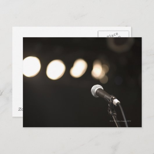 Carte Postale Microphone et projecteurs (Devant / Derrière)