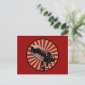 Carte Postale Microphone rétro en rouge (Debout devant)