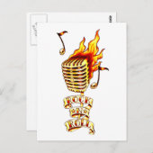 Carte Postale Microphone Rock et Roll (Devant / Derrière)