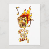Carte Postale Microphone Rock et Roll (Devant)