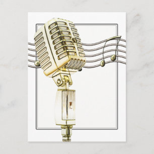 Carte postale Microphone vintage