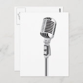 Carte Postale microphone vintage (Devant / Derrière)