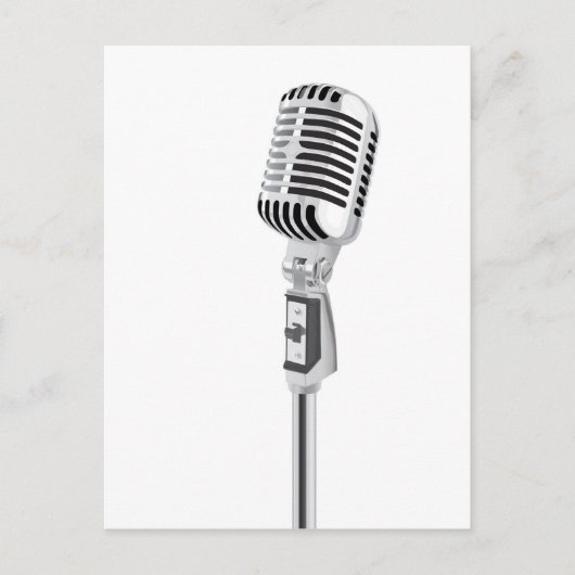 Carte Postale microphone vintage (Devant)