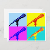 Carte Postale Microphone x 4 (Devant / Derrière)