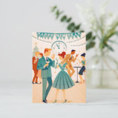 Carte Postale Mid Century Happy New Year The Martini Dance (Debout devant)