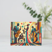 Carte Postale Mid Century Jazz Age Quartet (Debout devant)
