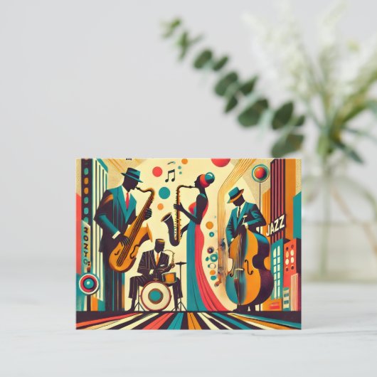Carte Postale Mid Century Jazz Age Quartet (Debout devant)