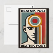 Carte Postale Mid Century Modern Art Beatnik Poet (Devant / Derrière)