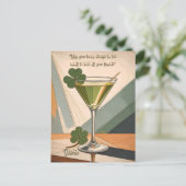 Carte Postale Mid Century Modern Art Shamrock Martini Sláinte!  (Debout devant)