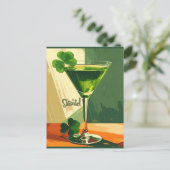 Carte Postale Mid Century Modern Shamrock Martini Sláinte!  (Debout devant)