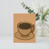 Carte Postale Mid Century Moderne Brown Cosy Coffee Cup (Debout devant)