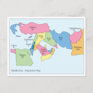 Carte Postale Middle East Population Postcard