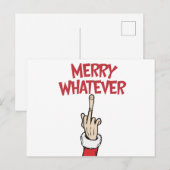 Carte Postale Middle Finger Merry Whatever (Devant / Derrière)