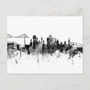 Carte Postale Middlesbrough Angleterre Skyline Noir Blanc